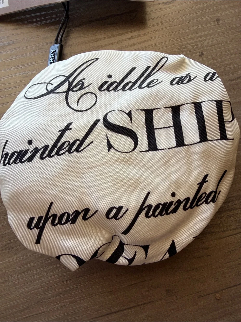 NWT Burberry Chignon Bun Printed Silk Script
